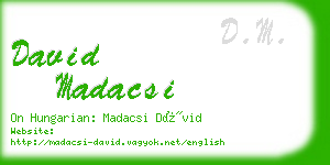 david madacsi business card